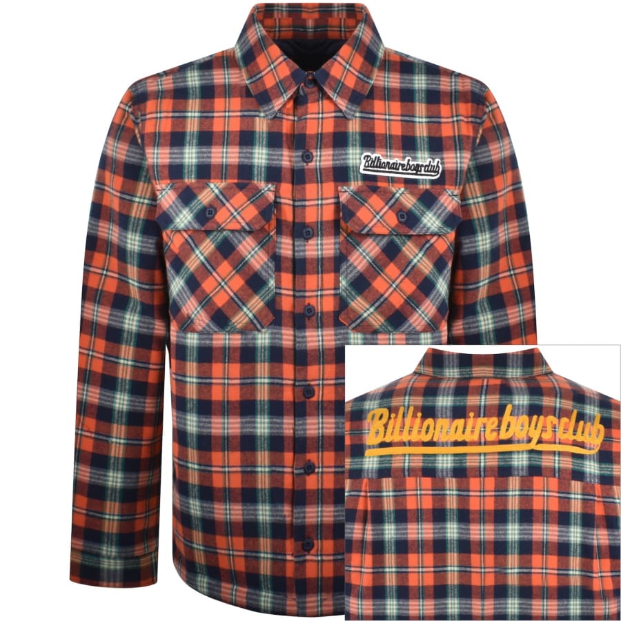 Billionaire Boys Club Check Overshirt Orange | Mainline Menswear x
